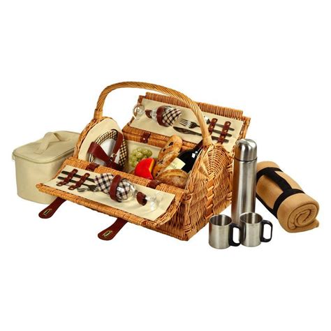 Picnic At Ascot Sussex Wicker Picnic Basket For 2 London Plaid Picnic Basket Picnic Basket