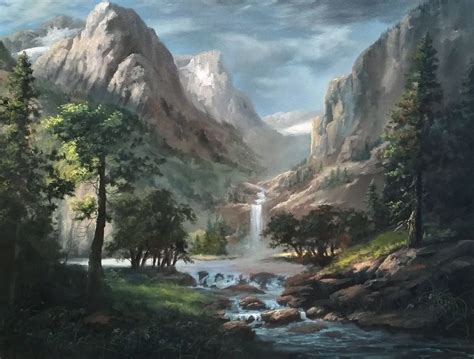 Sunlit Mountain Pass Original Oil Painting