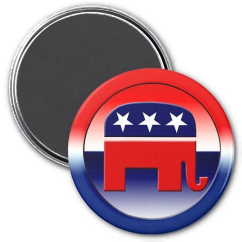 Republican Party Symbol 3 Inch Round Magnet Zazzle