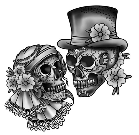 Download High Quality Bride And Groom Clipart Sugar Skull Transparent