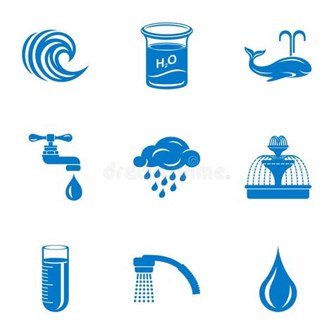 Water Procedure Icons Set Simple Style Stock Vector Illustration Of