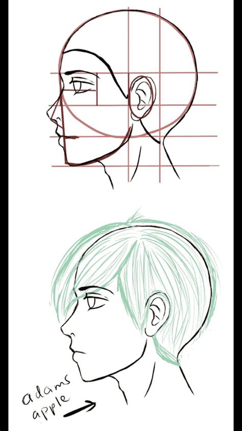 Male Manga Head Side View Side Face Drawing Face Side View Drawing