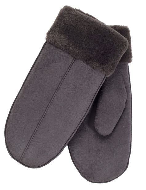 Ladies Mittens With Faux Fur Trim And Lining Dkr And Company Apparel