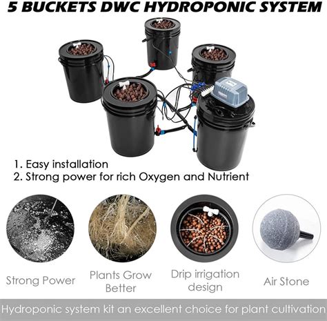 Bavnnro Dwc Hydroponic Bucket System Recirculating Top Feed Drip