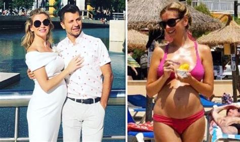 Rachel Riley Countdown Star Displays Baby Bump In Hot Pink Bikini As