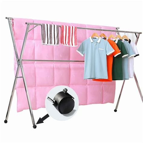 Free Installed Stainless Steel Clothes Drying Rack Foldable Space