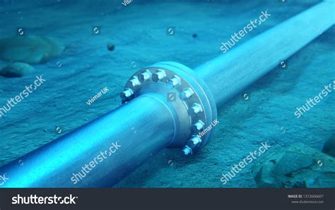 3d Rendering Subsea Pipeline Flange Stock Illustration 1372606607