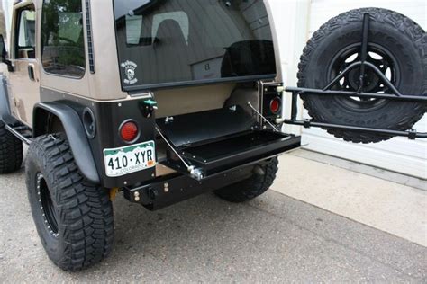 Rokmen Drop Down Aluminum Tailgate Wstorage Compartment Jeep Tj