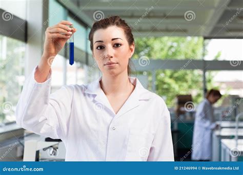 Beautiful Scientist Holding A Test Tube Stock Photo Image Of Glass