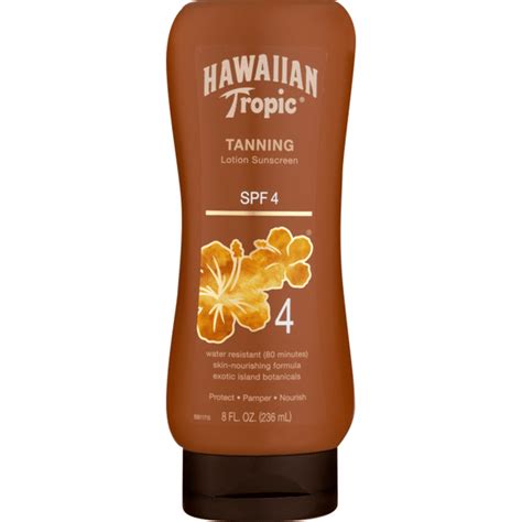 Hawaiian Tropic Tanning Lotion Sunscreen Spf 4 8 Fl Oz Instacart