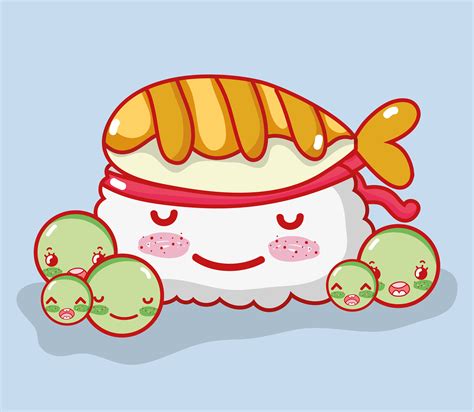 Sushi Clip Art Kawaii Clipart Cute Clipart Sushi Etsy