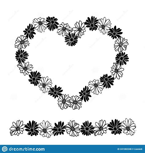 Daisy Flower Floral Elements Hand Drawn Elements Stock Vector
