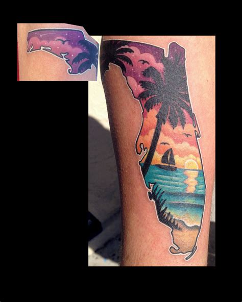 Imagery Inside The State Of Florida Custom Tattoo By Justin Picture