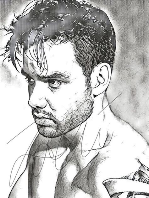 Liam Payne Drawing Sketch Print Wall Art Illustration 1d Sketches Of