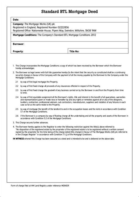 Free 5 Mortgage Deed Samples And Templates In Pdf