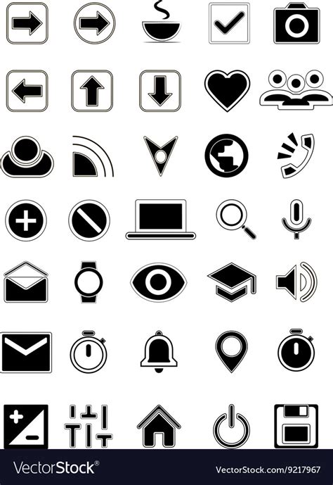 Flat Icons Universal Symbols Royalty Free Vector Image