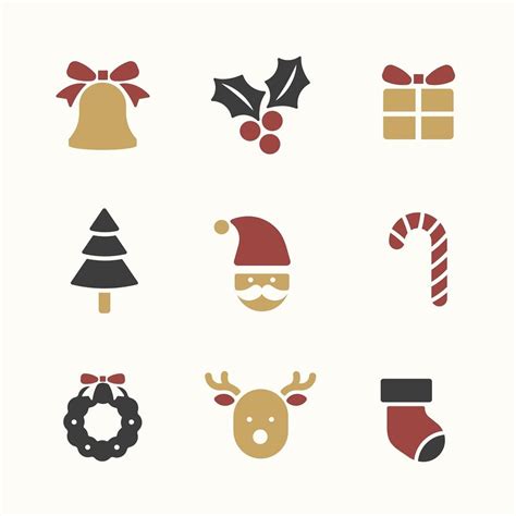 Christmas Holiday Symbols Vector Set Free Vector Rawpixel
