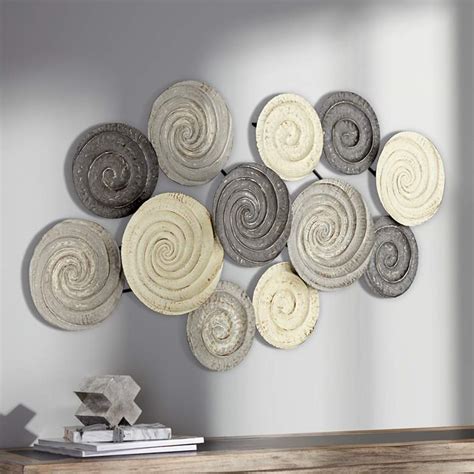 Spiral Circles 49 12 Wide Painted Metal Wall Art 47n40 Lamps Plus