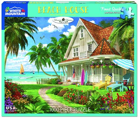 White Mountain Jigsaw Puzzle Beach House 1000 Piece Golden Gait
