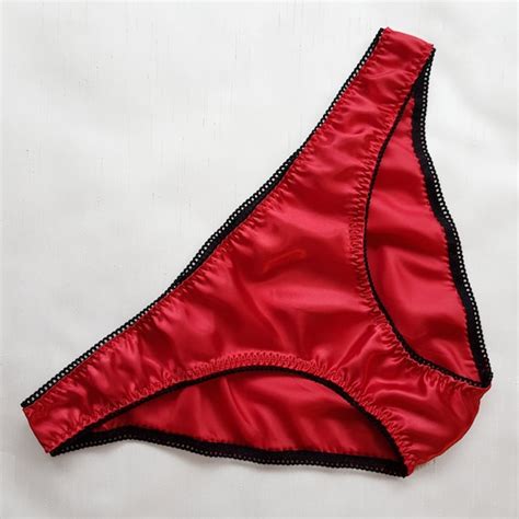 Red Satin Panties For Women Handmade By Biscuit Couture Etsy