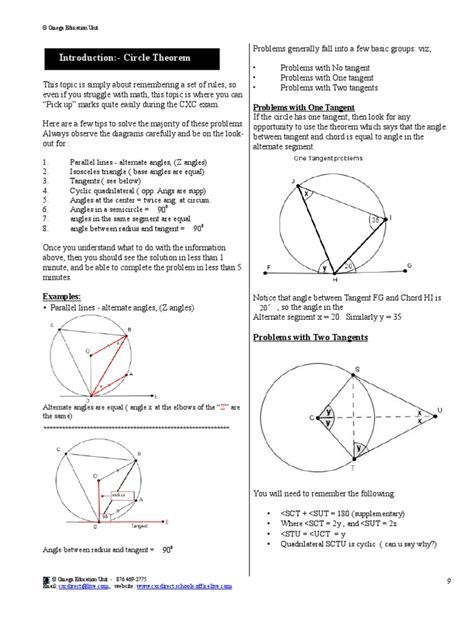 Circle Theorem Tips Euclidean Geometry Physics And Mathematics