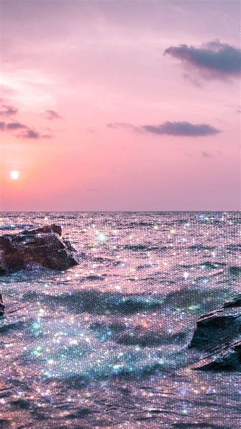 Sea Glitter Effect Aesthetic Backgrounds Glitter Phone Wallpaper