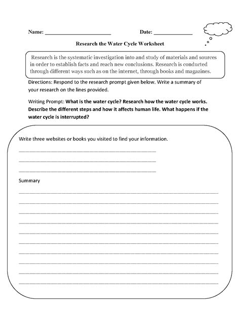 Water Cycle Worksheet 2nd Grade Worksheets For Kindergarten