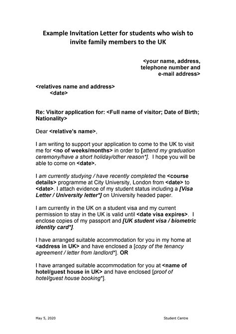 Embassy or consulate abroad will be 1. Letter Of Invitation Example Collection | Letter Template ...