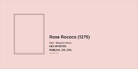 Benjamin Moore Rose Rococo 1275 Paint Color Codes Similar Paints And