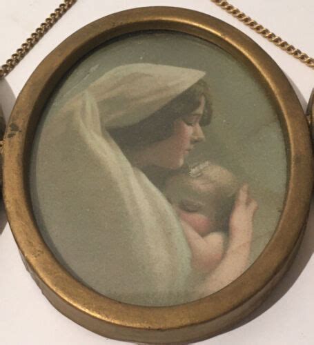 Antique 1897 Oval Framed Cupid Awake Asleep Mother Mary Mb Parkinson