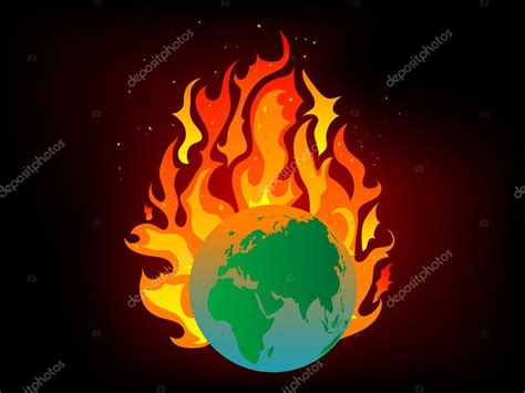 Earth In Flames — Stock Vector © Sarininka 5412734