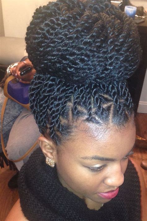The style feature some cornrows, but you can alter this and have a full head of individuals by having just individual plaits. knotless marley twist triangle part - Google Search ...