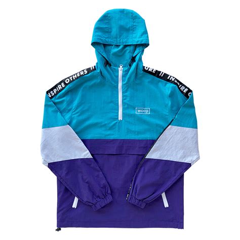 Teal Purple Nylon Anorak Jacket Streetwear Wooji Identity