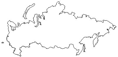 Empty Political Map Russia Stock Vector 430858804 Aria Art