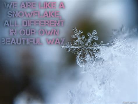 We Are Like A Snowflake All Different In Our Own Beautiful Way