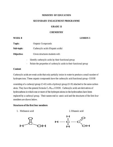 Grade 11 Worksheets Chemistry