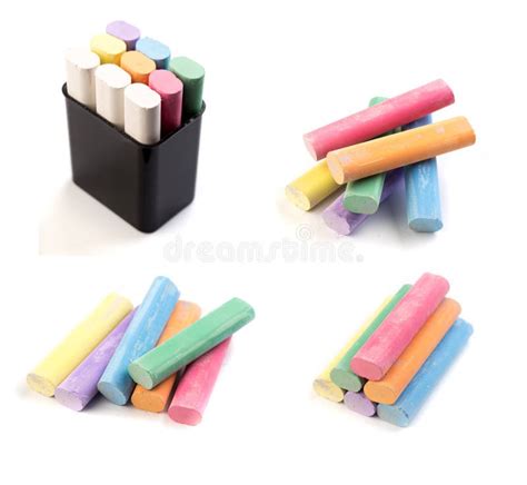 Coloured Chalk For Drawing On A White Background Image Stock Photo