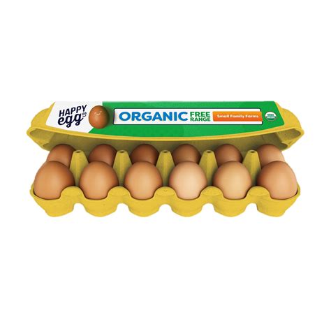 Happy Egg Organic Free Range Large Brown Eggs 12 Count