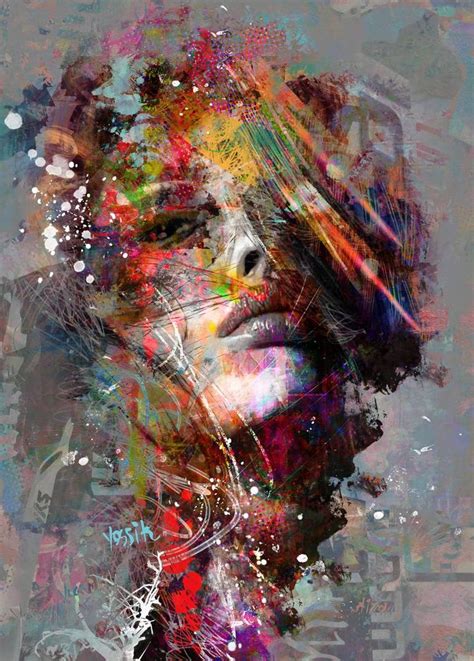 Life Is Art Painting By Yossi Kotler Abstract Portrait Painting