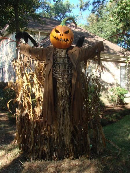 A Closer View Of The Pumpkin Scarecrow Halloween And Autumn