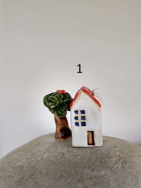 White Little Ceramic House Tiny Houses Ceramic And Pottery Etsy