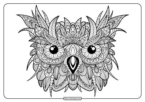 Printable Owl Mandala Pdf Coloring Pages