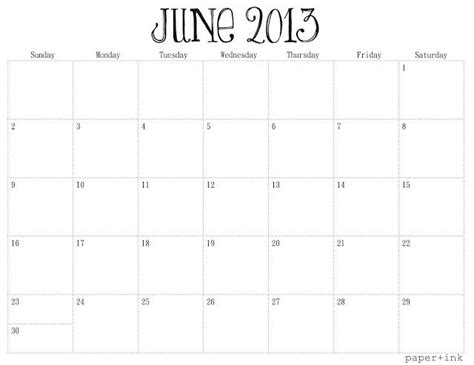 Pretty Unpretentious Free Printable Calendars June July 2013 Free