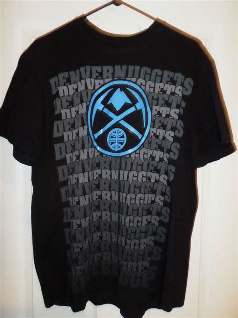 Shop mens denver nuggets clothing at fansedge. Men's Black, Blue & Grey DENVER NUGGETS NBA Graphic Logo Shirt, Size XL, GUC! #UNKNBA #CrewNeck ...