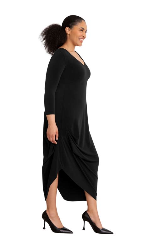 Sympli Drama Dress In Black Shop Sympli Clothing At Harper Greer