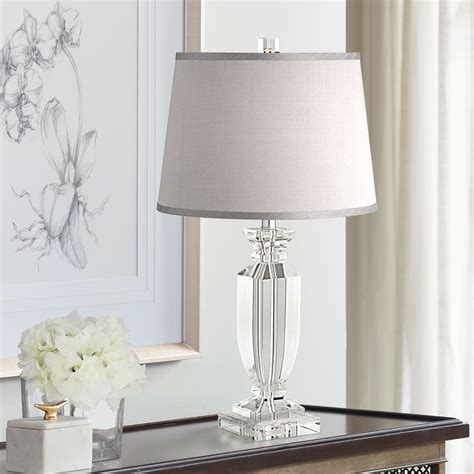 Vienna Full Spectrum Traditional Table Lamp 25 High Crystal Body Gray