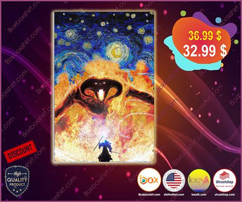 / lord of the rings gandalf balrog quotes. Balrog and Gandalf Lord of The Rings starry night poster
