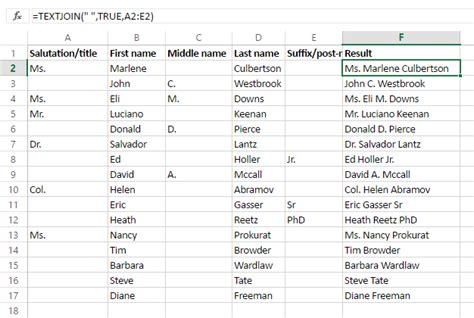 Merge Text In Excel Using New Textjoin And Concat Functions