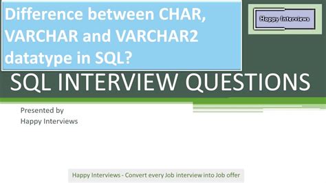 Difference Between Char Varchar And Varchar Datatype In Sql Youtube