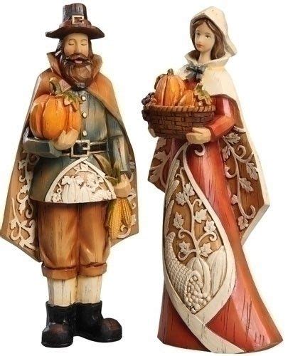 Pair Harvest Man And Woman Pilgrim Llc Pilgrims And Indians